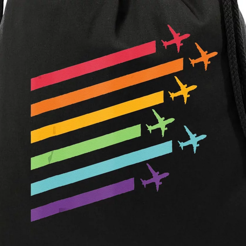 Rainbow Pride Flight Attendant Pilot LGBTQ Drawstring Bag