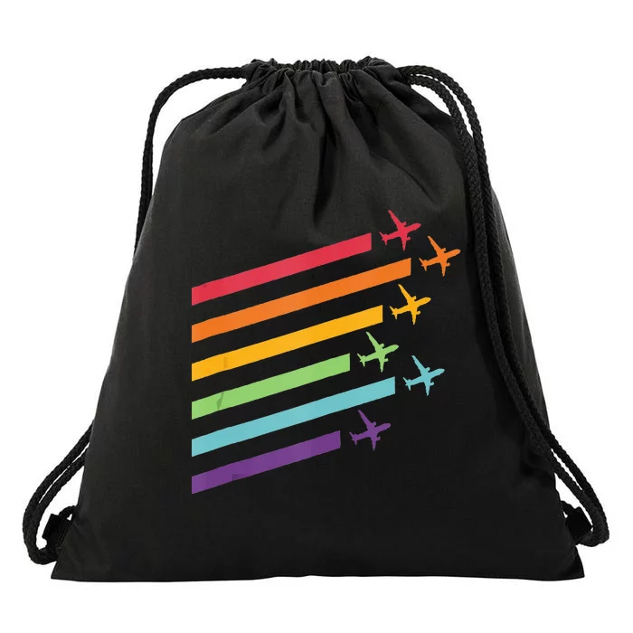 Rainbow Pride Flight Attendant Pilot LGBTQ Drawstring Bag