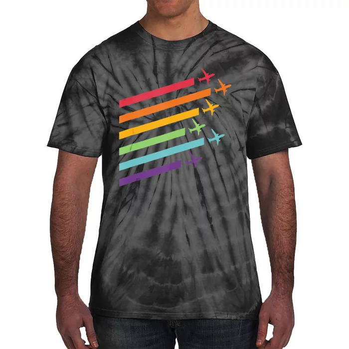 Rainbow Pride Flight Attendant Pilot LGBTQ Tie-Dye T-Shirt