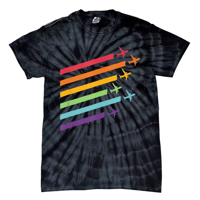 Rainbow Pride Flight Attendant Pilot LGBTQ Tie-Dye T-Shirt