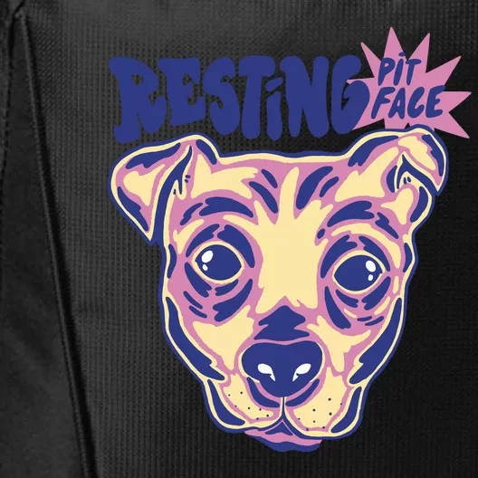 Resting Pit Face Funny Pit Bull Dog City Backpack