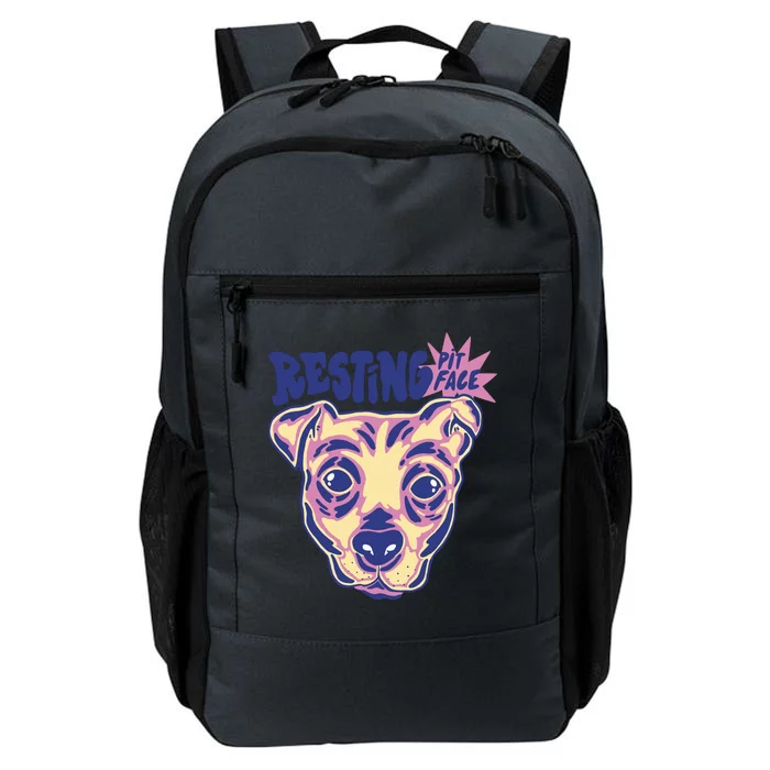 Resting Pit Face Funny Pit Bull Dog Daily Commute Backpack