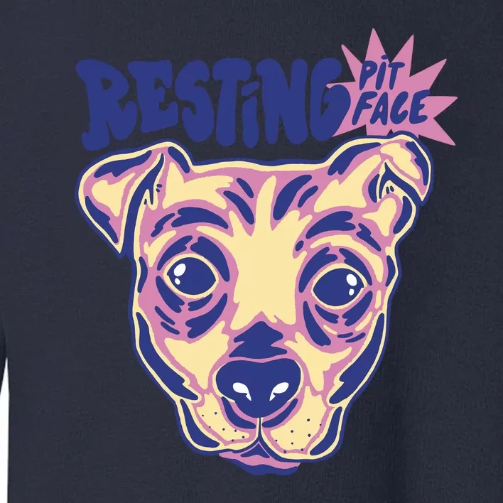 Resting Pit Face Funny Pit Bull Dog Toddler Sweatshirt