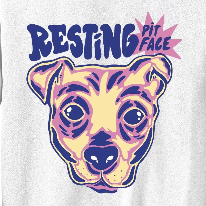 Resting Pit Face Funny Pit Bull Dog Sweatshirt