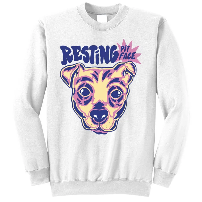 Resting Pit Face Funny Pit Bull Dog Sweatshirt