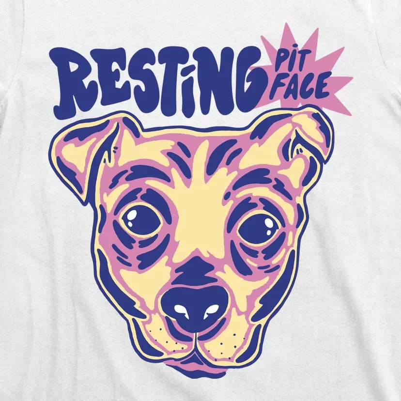 Resting Pit Face Funny Pit Bull Dog T-Shirt