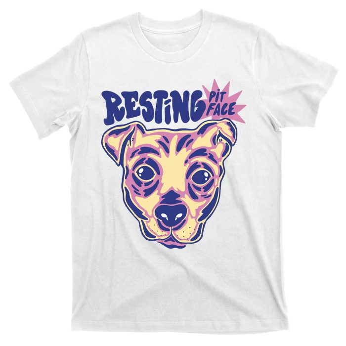 Resting Pit Face Funny Pit Bull Dog T-Shirt