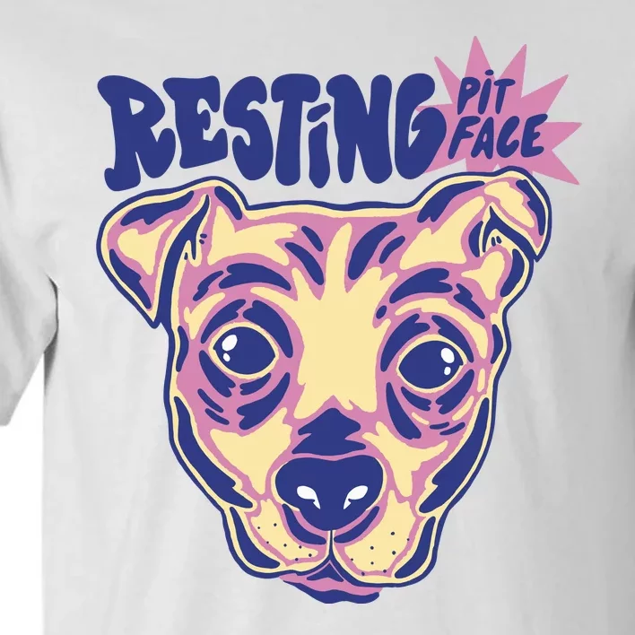 Resting Pit Face Funny Pit Bull Dog Tall T-Shirt