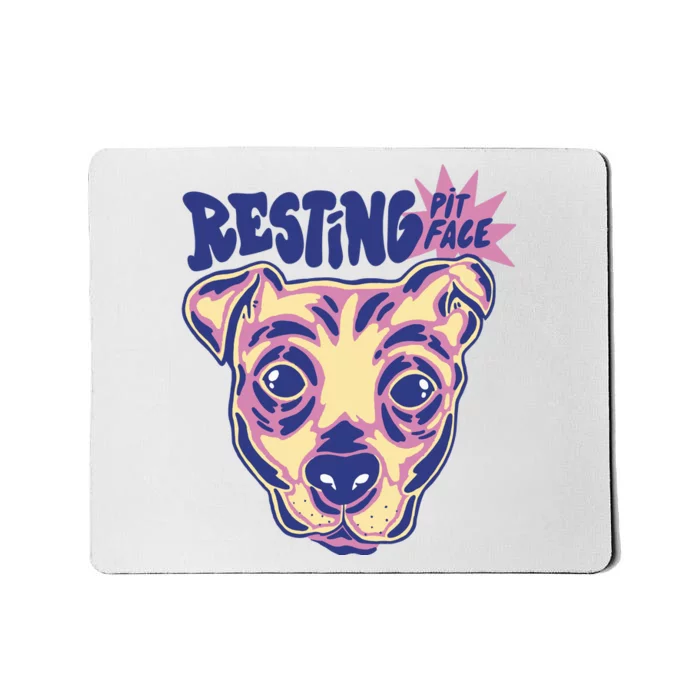 Resting Pit Face Funny Pit Bull Dog Mousepad