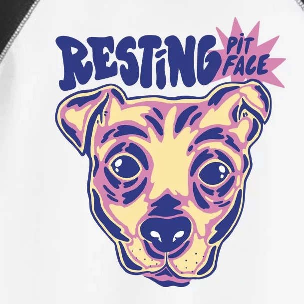 Resting Pit Face Funny Pit Bull Dog Toddler Fine Jersey T-Shirt