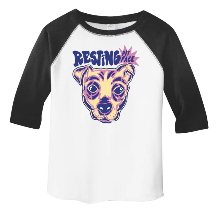 Resting Pit Face Funny Pit Bull Dog Toddler Fine Jersey T-Shirt