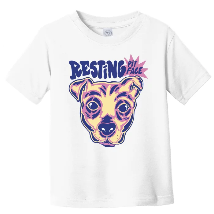 Resting Pit Face Funny Pit Bull Dog Toddler T-Shirt