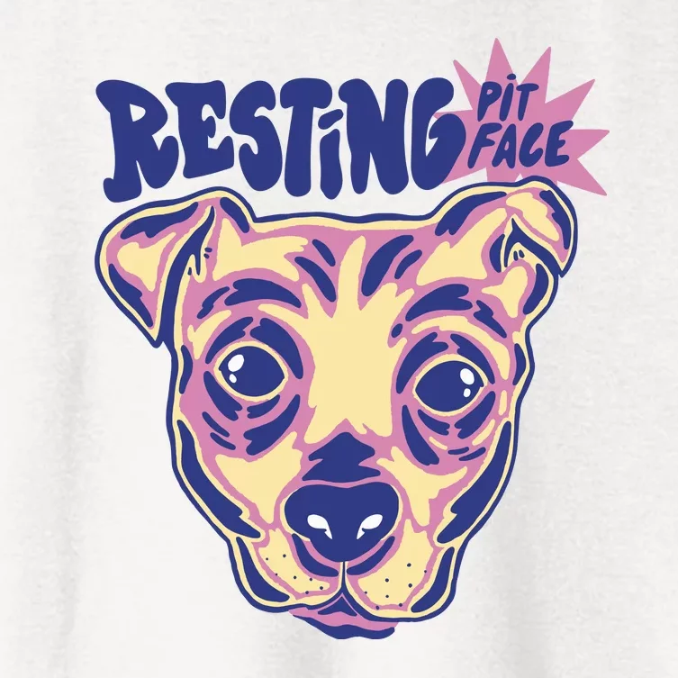 Resting Pit Face Funny Pit Bull Dog Women's Crop Top Tee