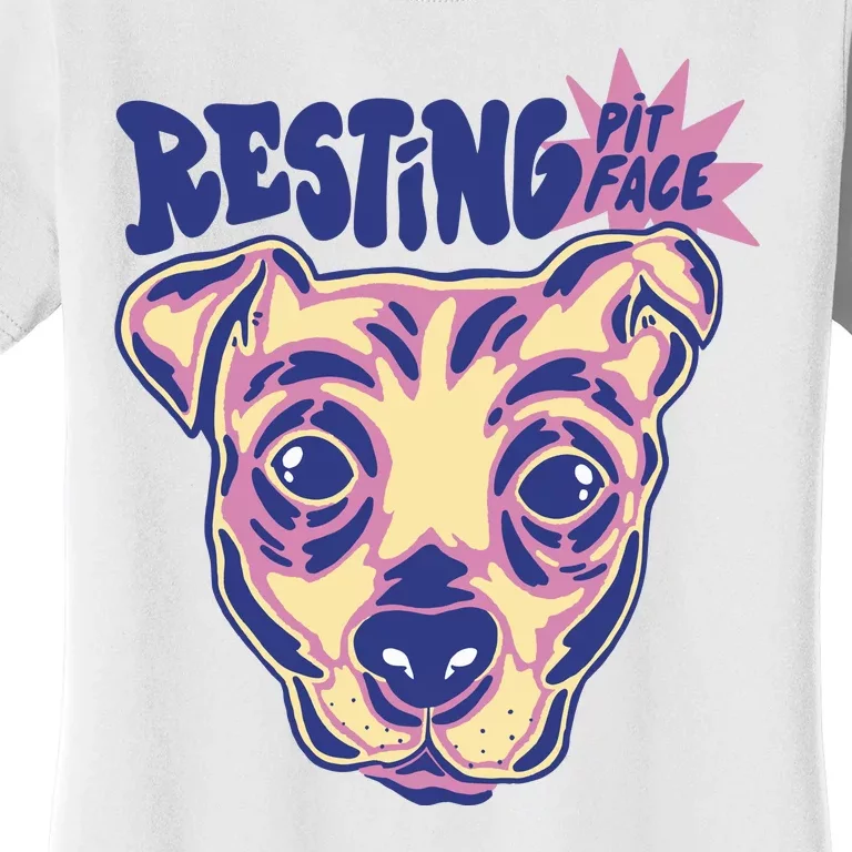 Resting Pit Face Funny Pit Bull Dog Women's T-Shirt