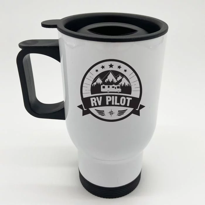 RV Pilot Funny Motorhome RV Travel For Men Women Front & Back Stainless Steel Travel Mug