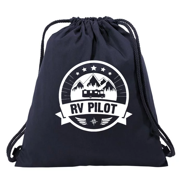 RV Pilot Funny Motorhome RV Travel For Men Drawstring Bag