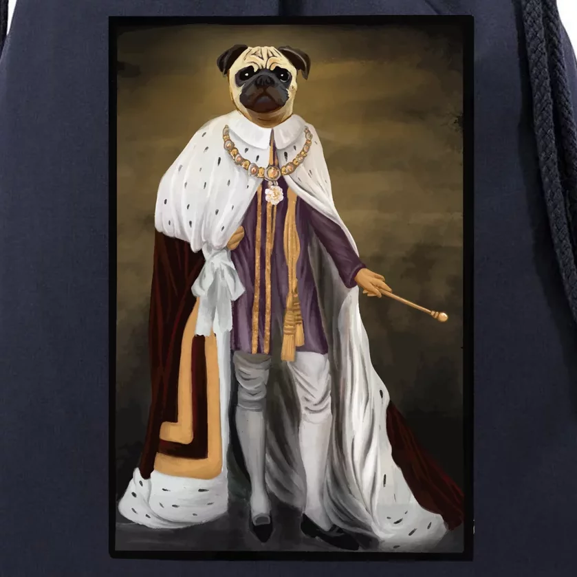 Royalty Pug Funny Drawstring Bag