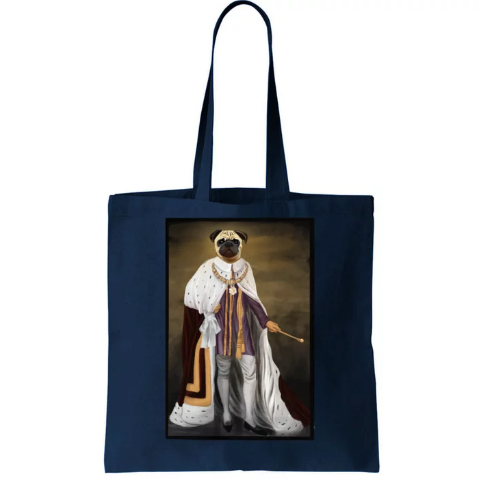 Royalty Pug Funny Tote Bag