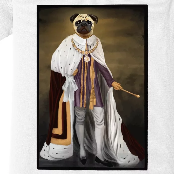 Royalty Pug Funny Baby Bodysuit