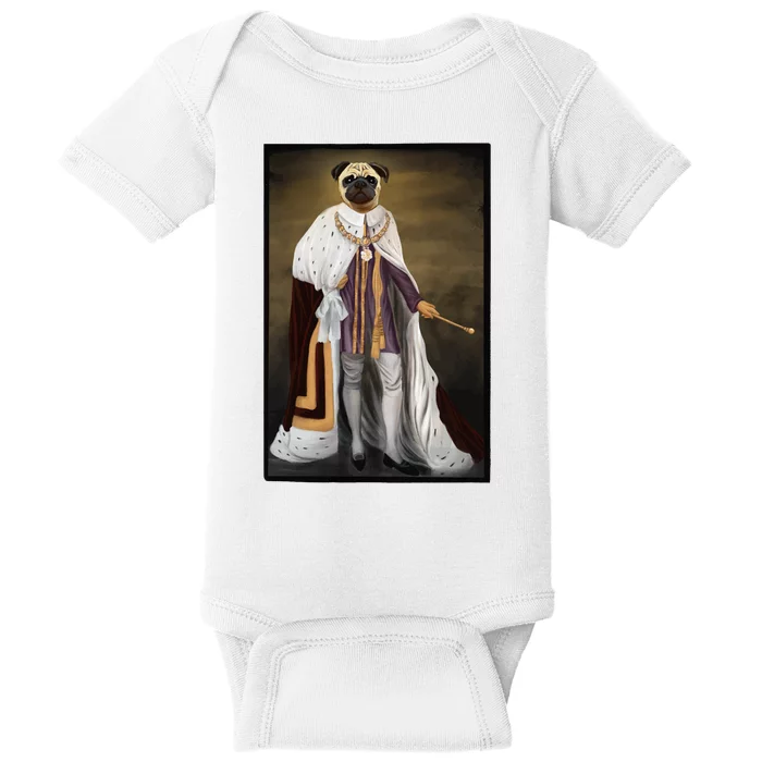 Royalty Pug Funny Baby Bodysuit