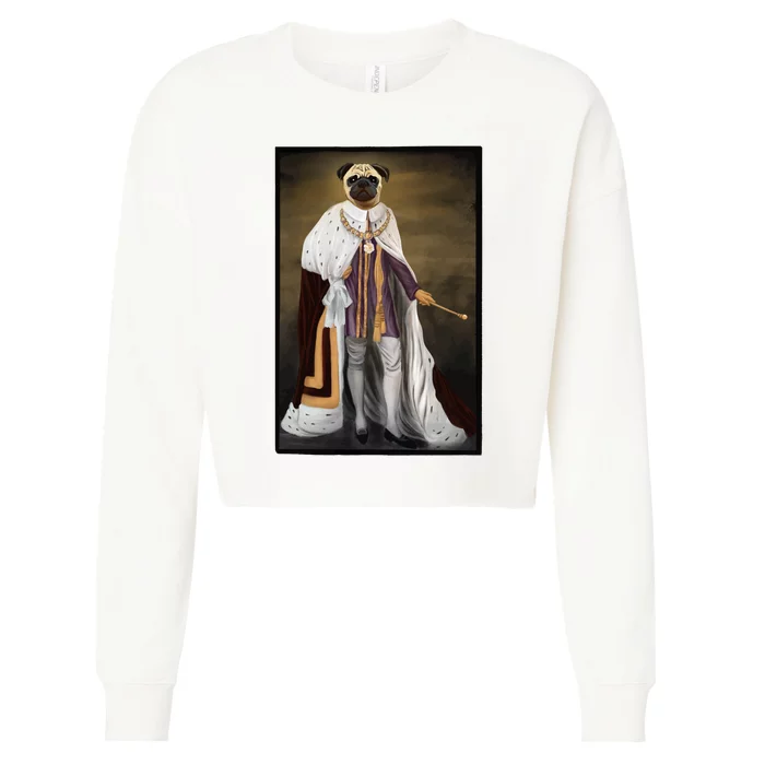 Royalty Pug Funny Cropped Pullover Crew