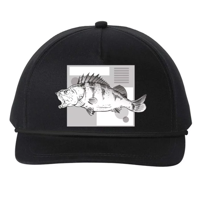 River Perch Fish Sketch Snapback Five-Panel Rope Hat