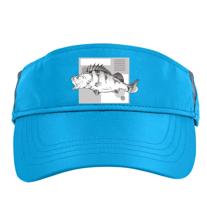 River Perch Fish Sketch Adult Drive Performance Visor