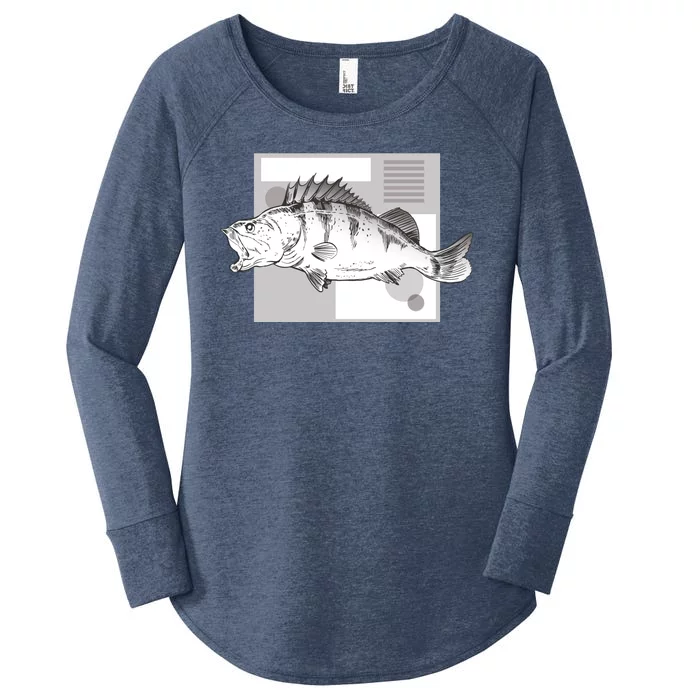 River Perch Fish Sketch Women's Perfect Tri Tunic Long Sleeve Shirt