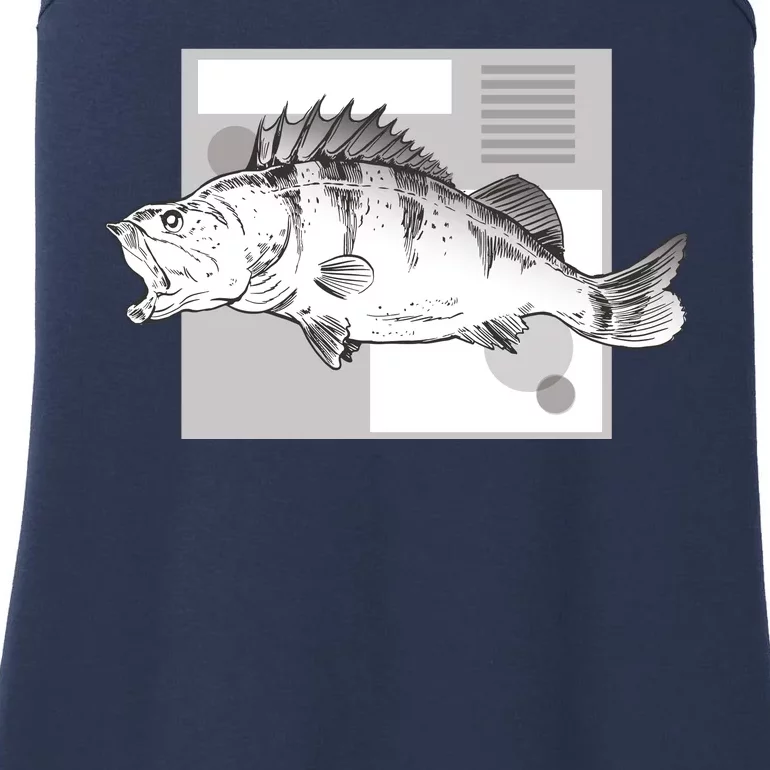 River Perch Fish Sketch Ladies Essential Tank