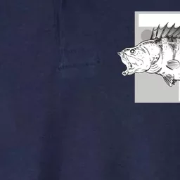 River Perch Fish Sketch Softstyle Adult Sport Polo