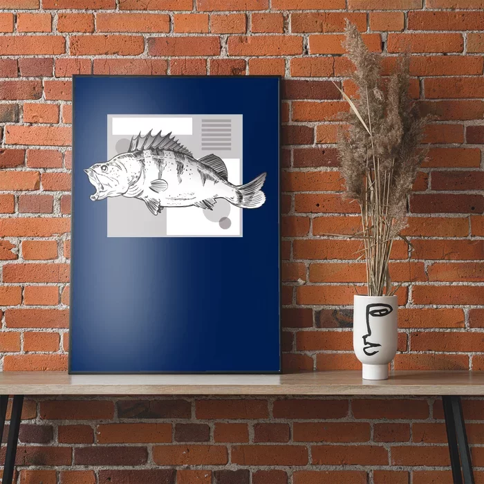 River Perch Fish Sketch Poster