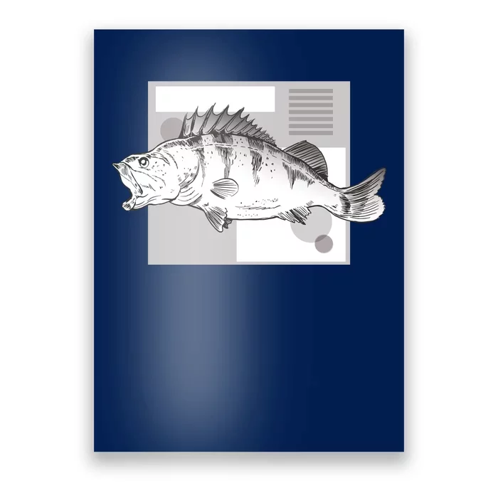 River Perch Fish Sketch Poster