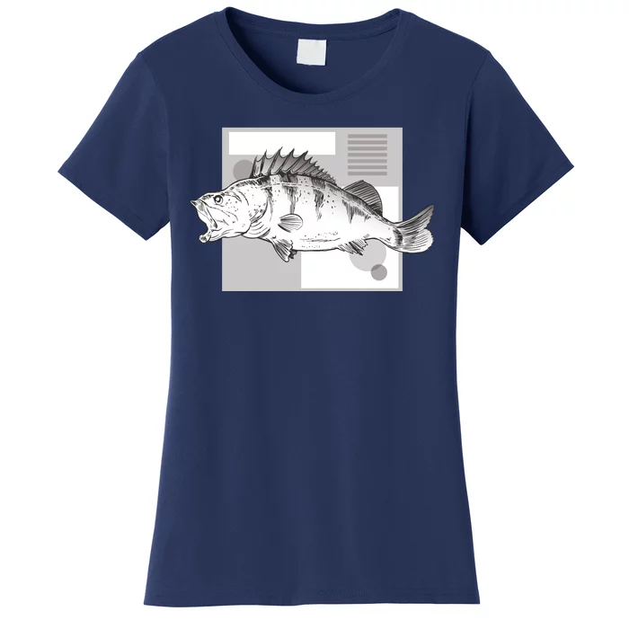 River Perch Fish Sketch Women's T-Shirt