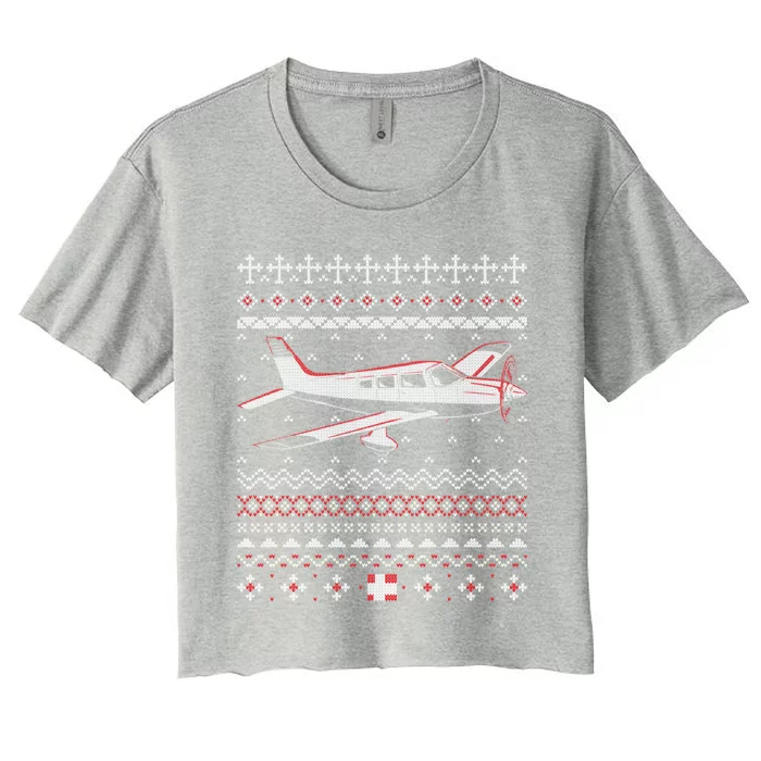 Rc Plane Flying Sports Club Aviation Aviator Ugly Christmas Gift Women's Crop Top Tee