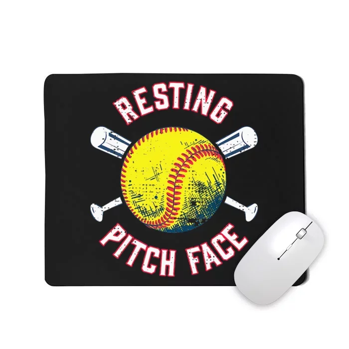 Resting Pitch Face Softball Mousepad