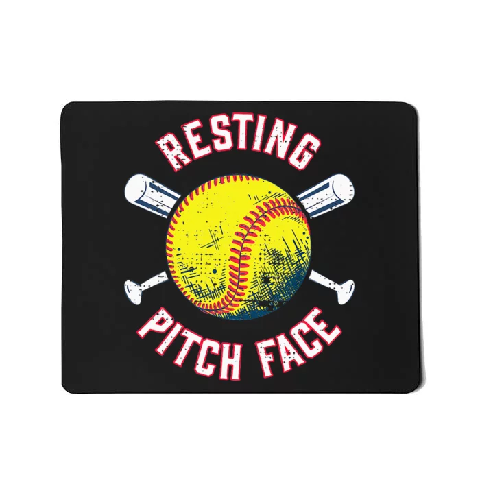 Resting Pitch Face Softball Mousepad