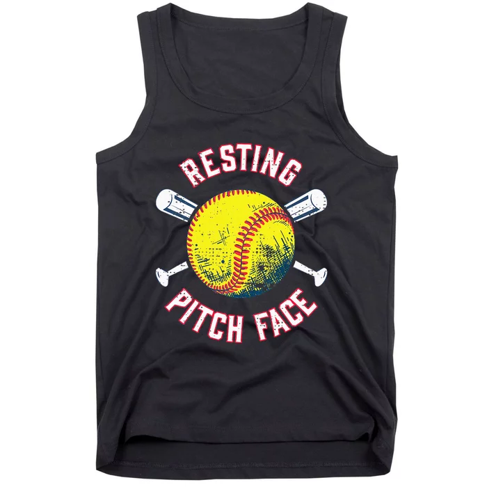 Resting Pitch Face Softball Tank Top