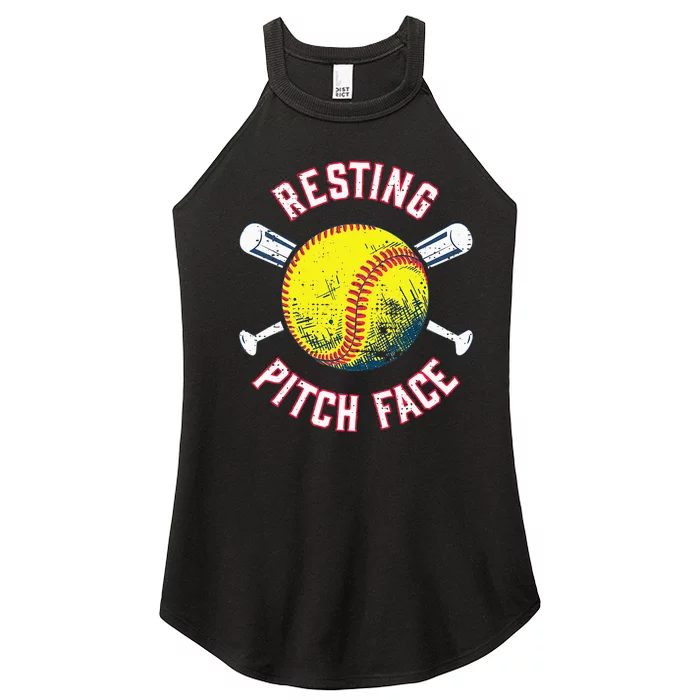 Resting Pitch Face Softball Women’s Perfect Tri Rocker Tank