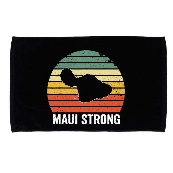 Retro Pray For Maui Hawaii Strong Gift Wildfire Lahaina Microfiber Hand Towel