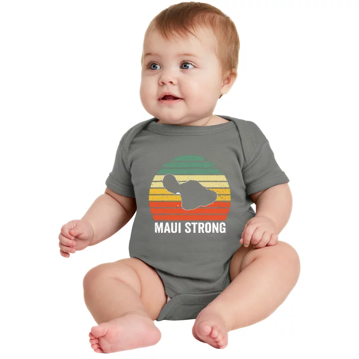 Retro Pray For Maui Hawaii Strong Gift Wildfire Lahaina Baby Bodysuit