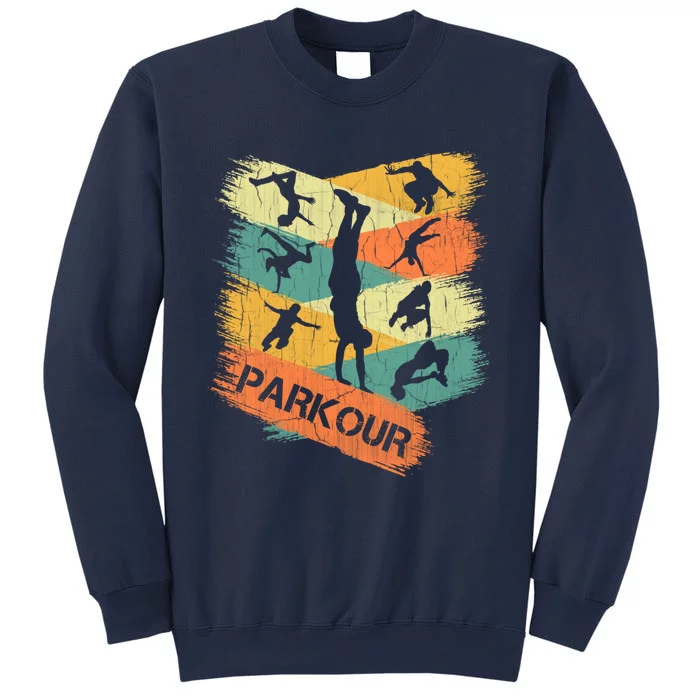 Retro Parkour For Boy Silhouette Vintage Free Running Sweatshirt