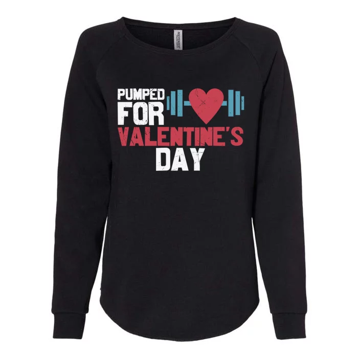 Retro Pumped For Funny Valentines Day Gym Workout Fitness Meaningful Gift Womens California Wash Sweatshirt