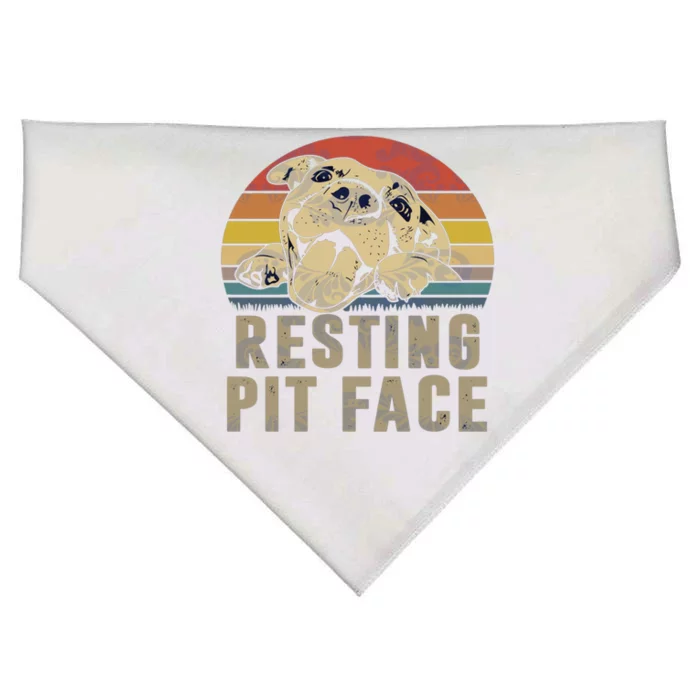 Resting Pit Face Gift USA-Made Doggie Bandana