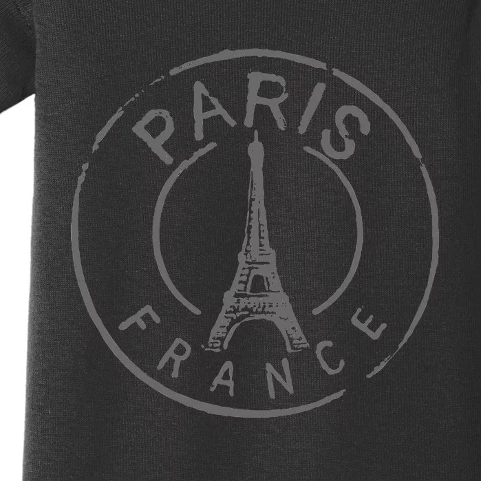 Retro Paris France Eiffel Tower Love Baby Bodysuit