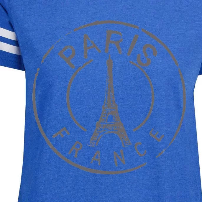 Retro Paris France Eiffel Tower Love Enza Ladies Jersey Football T-Shirt