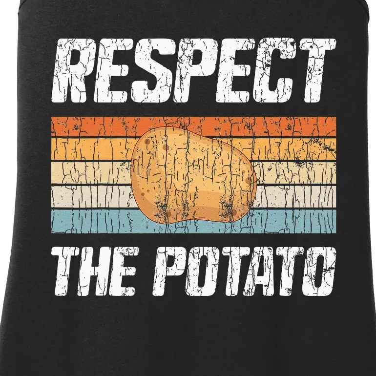 Respect Potato Funny Potatoes Vegetables Chips Eater Graphic Ladies Essential Tank