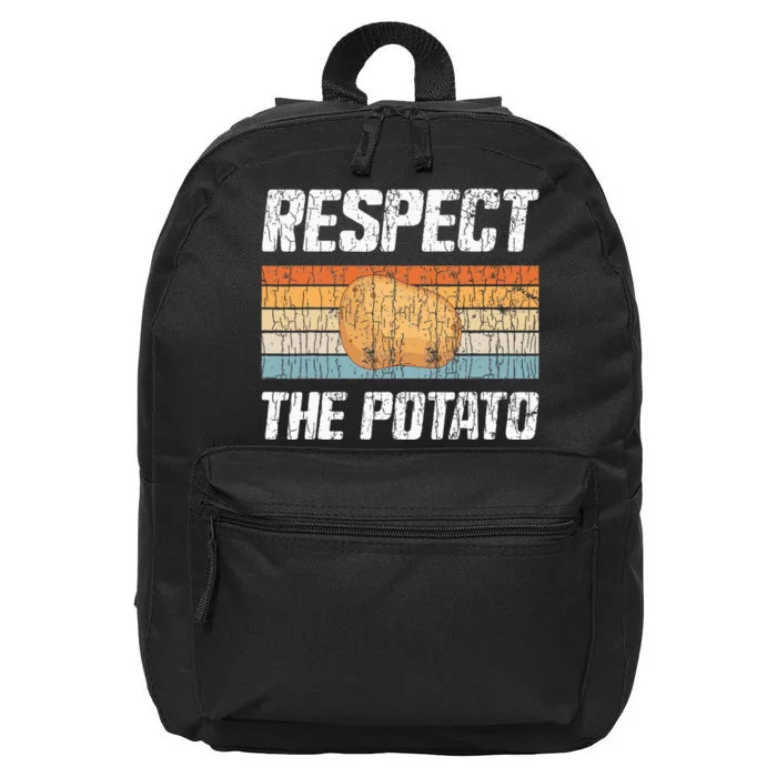 Respect Potato Funny Potatoes Vegetables Chips Eater Graphic 16 in Basic Backpack