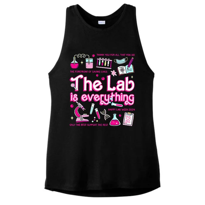 Retro Pink Funny Lab Is Everything Happy Lab Week 2024 Ladies Tri-Blend Wicking Tank