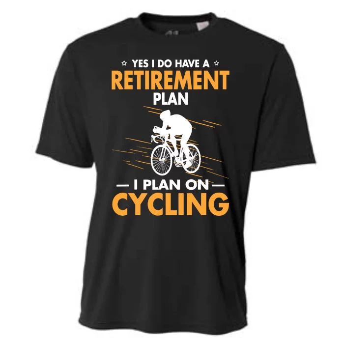 Retirement Plan Funny Bicycle Cycling Humor Graphic Cooling Performance Crew T-Shirt