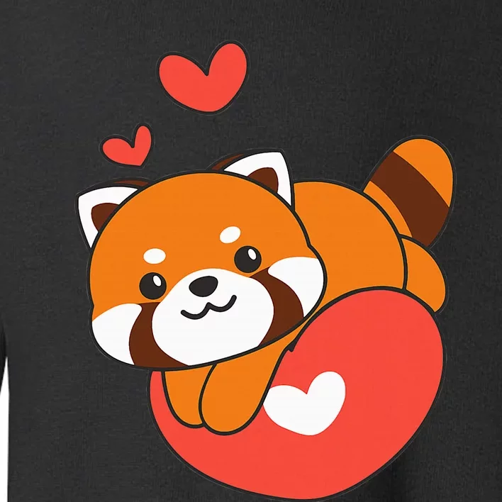 Red Panda For ValentineS Day Cute Animals With Hearts Toddler Sweatshirt